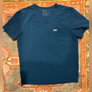 Figs Men's Deep Blue Scrub Top- Large